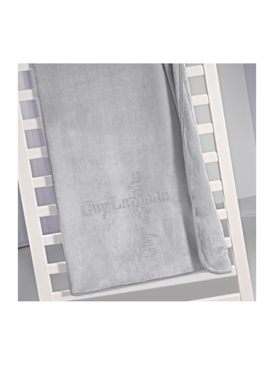 Guy Laroche Babydecke Kinderbett Samt Grau Silver 110x140cm