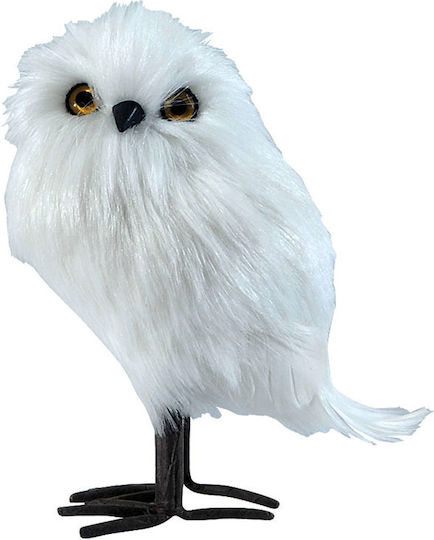Lianos Christmas Fabric Figure Owl White 17x17x10cm Decorative