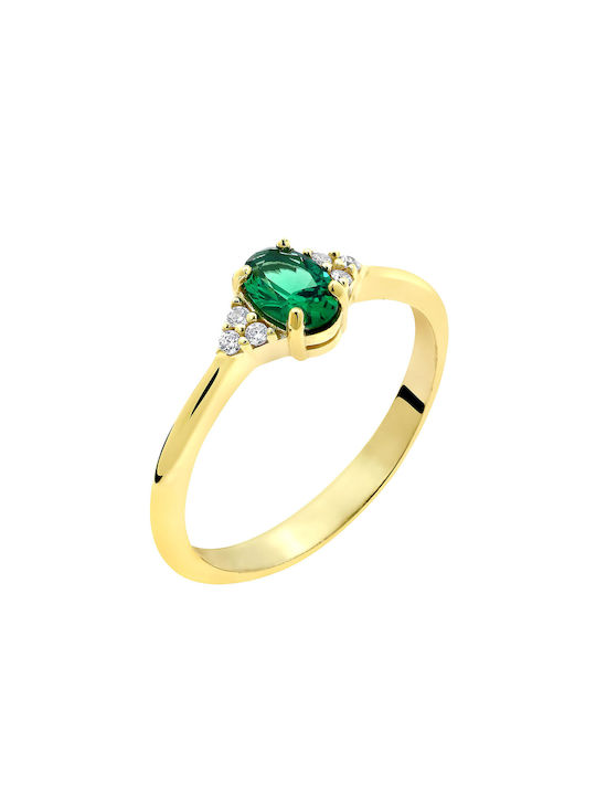 Women's Ring with Zircon 9K