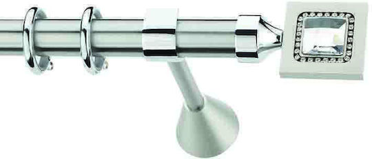 Enis by Domus Metallic Curtain Pole Knossos Double with Rod Φ20mm 300cm Nickel-mat