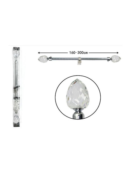 ForHome Metallisch Vorhangstange Einfach 160cm Silber