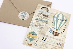 Tsantakides Baptism Invitation Balloon with Envelope