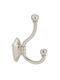 Finetto Metal Wall Hanger 2 Hooks Silver