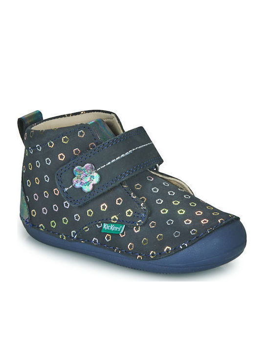 Kickers Ghete Copii cu Velcro Kaki