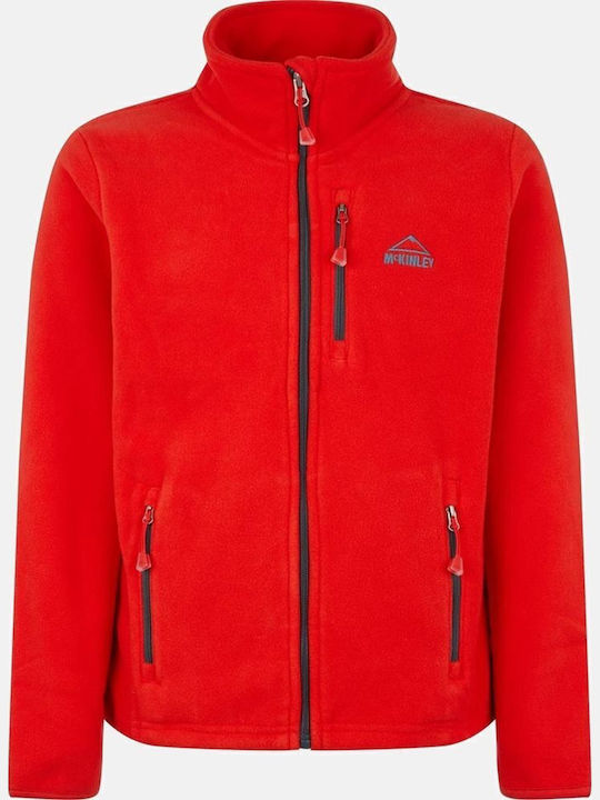 Kids Cardigan Fleece Red Coari