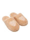 Winter Women's Slippers with Fur Beige