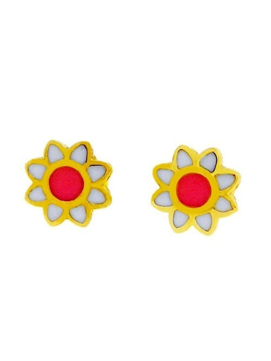 Xrisokosmima Kids Earrings Studs made of Gold 14K