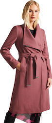 Ted Baker Women's Wool Midi Coat with Buttons Brown