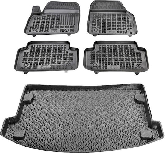 Rezaw Plast Set of Front and Rear Mats 5pcs for Jaguar E-Pace 2017+ Black
