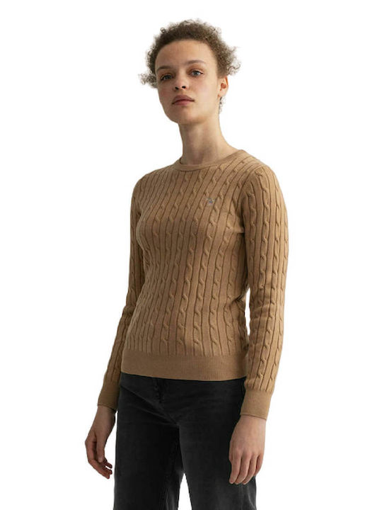 Gant Damen Langarm Pullover Baumwolle Beige