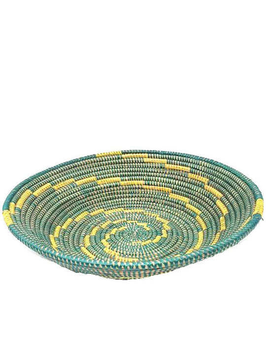 Fruit Bowl Wicker Green 10x35cm