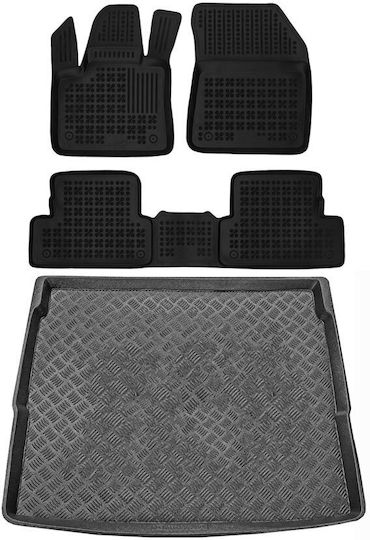 Rezaw Plast Set of Front and Rear Mats 4pcs for Opel Grandland X 2017 2021 Black