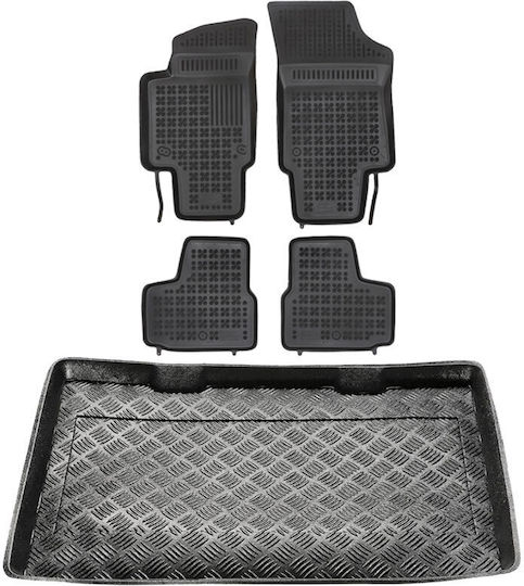 Rezaw Plast Set of Front and Rear Mats 5pcs for Seat Mii Skoda Citigo Volkswagen Up 2013+ Black