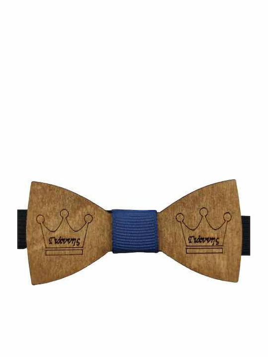 Bonjour Bebe Kids' Wooden Bow Tie Blue