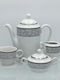 Emfasi Tea Set with Cup Porcelain Gray 1000ml 27pcs