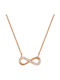 Verorama Necklace Infinity from Pink Gold Plated Silver with Zircon