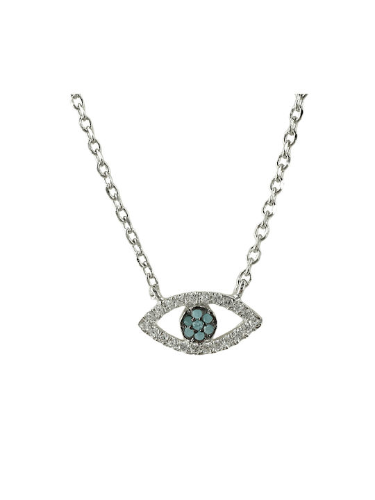 Kiriakos Gofas Necklace Eye from Silver with Zircon