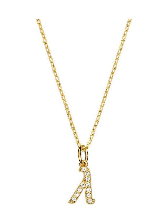 Verorama Necklace Monogram Gold Plated with Zircon