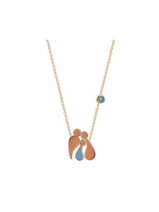 Amor Amor Necklace Family from Rose Gold Plated Silver