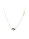 Xrisokosmima Necklace Double Eye with Rose Gold Plating