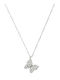 Polytimo Charm mit Design Schmetterling aus Weißgold 14K mit Zirkon