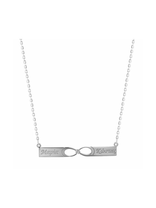 Amor Amor Necklace Name from Silver