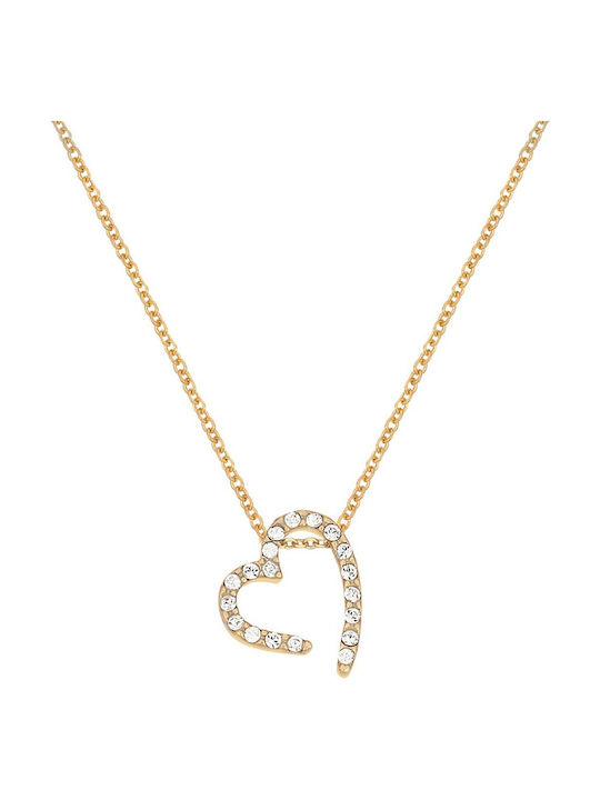 Verorama Necklace with design Heart Gold Plated