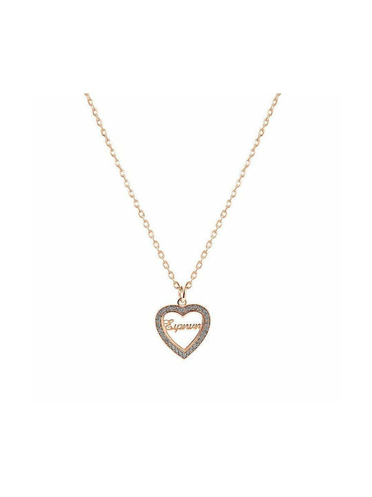 Amor Amor Halskette mit Design Herz aus Vergoldet Silber mit Zirkonia