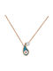 Verorama Necklace with design Tear from Gold Plated Silver with Pearls