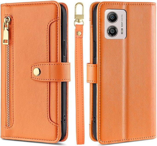 Zipper Wallet Πορτοκαλί (Moto G53)