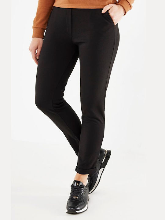Mexx Women's Fabric Trousers with Elastic Black.