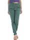 Women's Fabric Trousers in Regular Fit Green