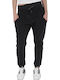 Dama Tesatura Pantaloni cu Elastic Negru