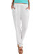 Women's Trousers with Rubber Band White
