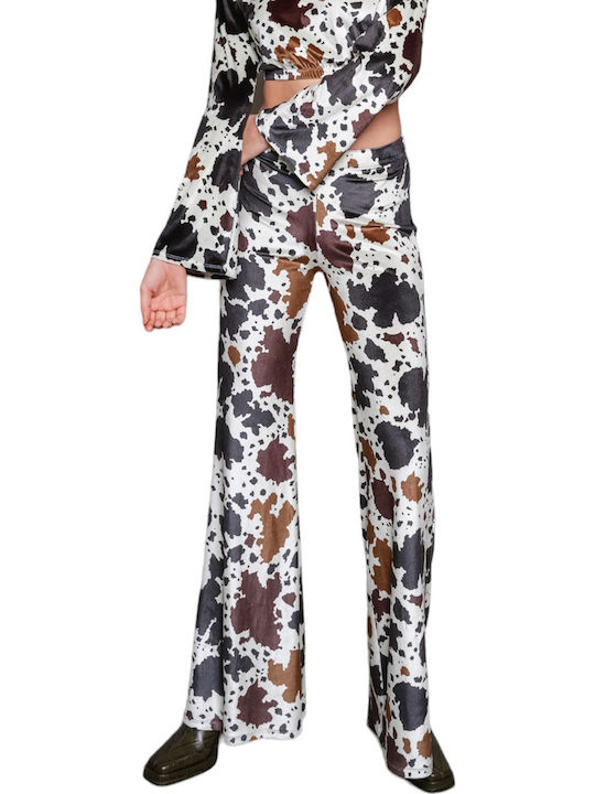 Dama Tesatura Pantaloni Evazați Noir