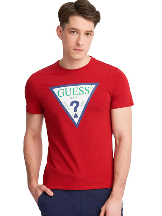Guess Men's Short Sleeve Blouse TLRD/TULIP RED