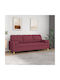 Dreisitzer Sofa Rot mit Dekokissen 198x77x80cm