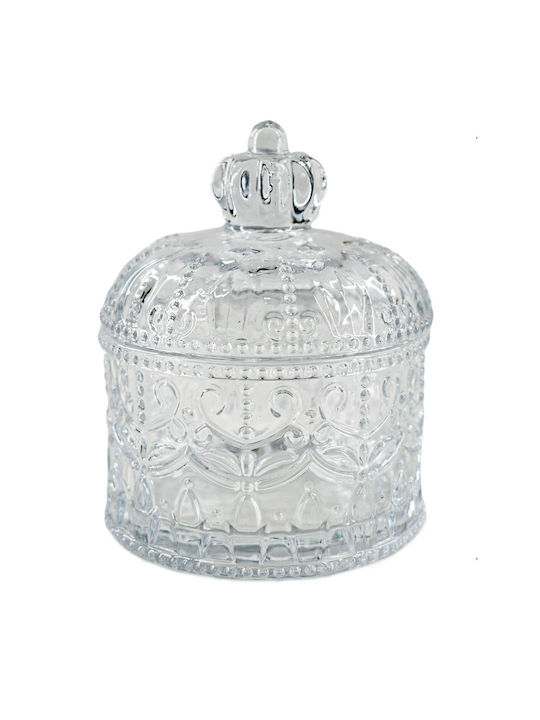Tpster Φοντανιέρα Glas mit Deckel 9x11cm Weiß