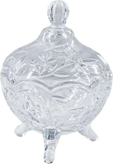Tpster Φοντανιέρα Glas mit Deckel 9.5x12.5cm Weiß