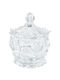 Tpster Glass Sweet Jar with Lid White 9.5x9.5x11.5cm
