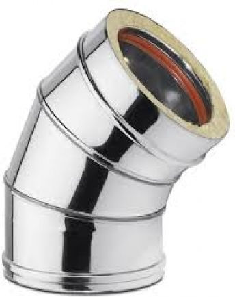 KymaSol Γωνία Σύνδεσης Καπνοδόχου Inox 150mm Ασημί