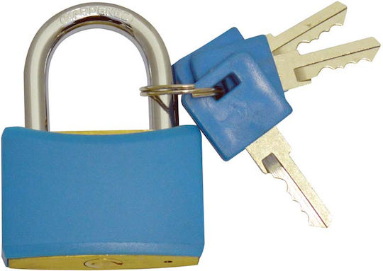 Plastic Padlock Brass with Key 25mm Blue 1pcs