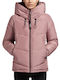 Khujo Lang Damen Puffer Jacke für Winter Pink