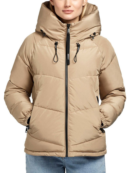 Khujo Kurz Damen Puffer Jacke für Winter Beige 1156JK233-138