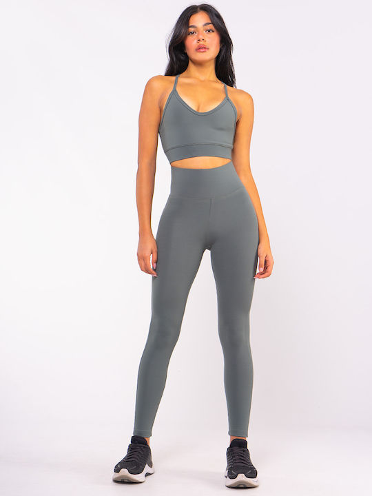Women's Long Yoga Legging High Waisted Khaki
