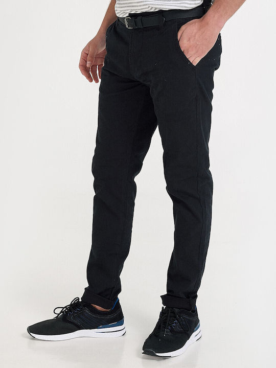 Lindbergh Trousers Chino Elastic in Slim Fit Black