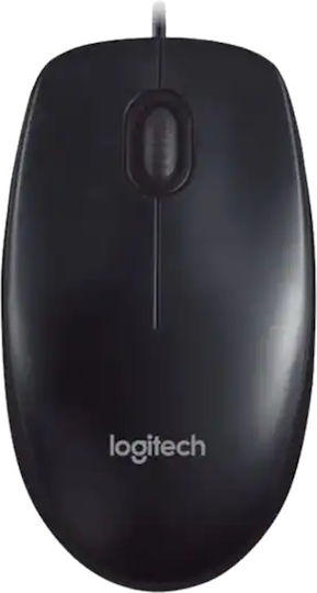 Logitech M90 Wired Ergonomic Mouse Black