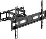 Powertech PT-1130 PT-1130 Wandhalterung für Fernseher mit Arm bis 80" und 40kg Schwarz