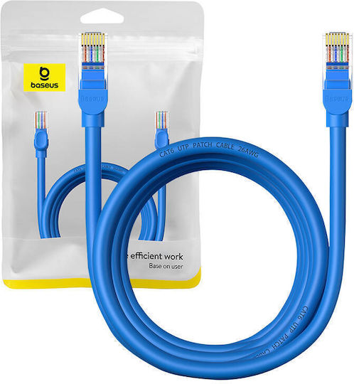 Baseus U/UTP Кат.6 (Gigabit) Мрежов Кабел Ethernet 3м Син