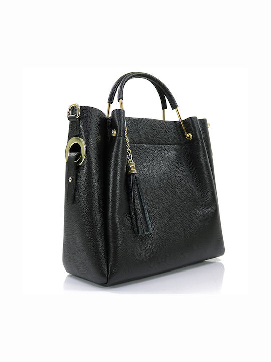Passaggio Leather Leather Women's Tote Bag Black